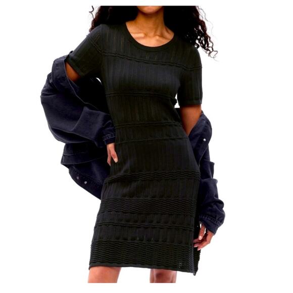 Gap Womens Short Sleeve Sweater Dress Size Small Cotton Black Fall Preppy NEW - Picture 4 of 13